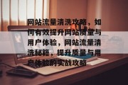 网站流量清洗攻略，如何有效提升网站质量与用户体验，网站流量清洗秘籍，提升质量与用户体验的实战攻略