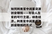 如何利用家中闲置资源创业赚钱——年轻人在家的可行之道,绿色经济,利用家中闲置资源创业赚钱的方式 如何利用家中闲置资源创业赚钱——年轻人在家的可行之道,绿色经济,利用家中闲置资源创业赚钱的方式