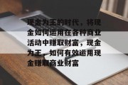 现金为王的时代,将现金如何运用在各种商业活动中赚取财富,现金为王,如何有效运用现金赚取商业财富 现金为王的时代,将现金如何运用在各种商业活动中赚取财富,现金为王,如何有效运用现金赚取商业财富