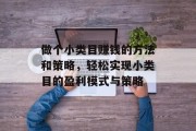做个小类目赚钱的方法和策略,轻松实现小类目的盈利模式与策略 做个小类目赚钱的方法和策略,轻松实现小类目的盈利模式与策略