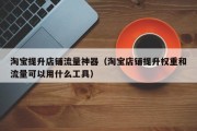 淘宝提升店铺流量神器（淘宝店铺提升权重和流量可以用什么工具）