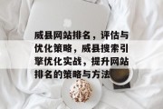 威县网站排名，评估与优化策略，威县搜索引擎优化实战，提升网站排名的策略与方法