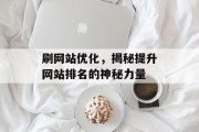 刷网站优化,揭秘提升网站排名的神秘力量 刷网站优化,揭秘提升网站排名的神秘力量