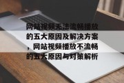 网站视频无法流畅播放的五大原因及解决方案，网站视频播放不流畅的五大原因与对策解析