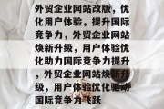外贸企业网站改版，优化用户体验，提升国际竞争力，外贸企业网站焕新升级，用户体验优化助力国际竞争力提升，外贸企业网站焕新升级，用户体验优化驱动国际竞争力飞跃