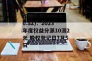 仁和药业(000650.SZ):2023年度权益分派10派2元 股权登记日7月5日 仁和药业(000650.SZ):2023年度权益分派10派2元 股权登记日7月5日