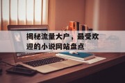 揭秘流量大户,最受欢迎的小说网站盘点 揭秘流量大户,最受欢迎的小说网站盘点