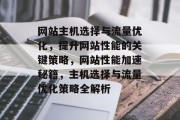 网站主机选择与流量优化，提升网站性能的关键策略，网站性能加速秘籍，主机选择与流量优化策略全解析