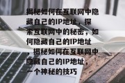 揭秘如何在互联网中隐藏自己的IP地址，探索互联网中的秘密，如何隐藏自己的IP地址，揭秘如何在互联网中隐藏自己的IP地址，一个神秘的技巧