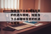 加盟当下小本赚钱生意的机遇与策略,加盟当下小本赚钱生意的机遇与策略 加盟当下小本赚钱生意的机遇与策略,加盟当下小本赚钱生意的机遇与策略