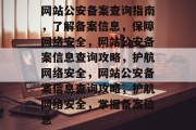 网站公安备案查询指南，了解备案信息，保障网络安全，网站公安备案信息查询攻略，护航网络安全，网站公安备案信息查询攻略，护航网络安全，掌握备案信息