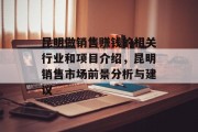 昆明做销售赚钱的相关行业和项目介绍,昆明销售市场前景分析与建议 昆明做销售赚钱的相关行业和项目介绍,昆明销售市场前景分析与建议