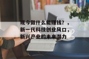 现今做什么能赚钱?,新一代科技创业风口,新兴产业的未来潜力 现今做什么能赚钱?,新一代科技创业风口,新兴产业的未来潜力