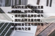 揭秘购买国外网站流量的奥秘，如何精准引流，提升国际品牌影响力，国际品牌流量攻略，揭秘精准引流与提升海外影响力之道