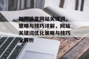 如何设置网站关键词，策略与技巧详解，网站关键词优化策略与技巧全解析