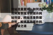 网站流量查询，如何高效利用数据分析提升网站效益，网站流量数据分析，解锁高效提升网站效益之道