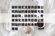 探析保定流量传感器公司网站的建设策略与发展趋势,动态优化,考察保定流量传感器公司网站的建设和未来发展策略 探析保定流量传感器公司网站的建设策略与发展趋势,动态优化,考察保定流量传感器公司网站的建设和未来发展策略