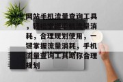 网站手机流量查询工具，轻松掌握手机流量消耗，合理规划使用，一键掌握流量消耗，手机流量查询工具助你合理规划