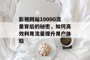 影视网站1000G流量背后的秘密,如何高效利用流量提升用户体验 影视网站1000G流量背后的秘密,如何高效利用流量提升用户体验