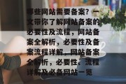 哪些网站需要备案？一文带你了解网站备案的必要性及流程，网站备案全解析，必要性及备案流程详解，网站备案全解析，必要性、流程详解及必备网站一览