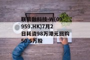 联易融科技-W(09959.HK)7月2日耗资98万港元回购50.5万股 联易融科技-W(09959.HK)7月2日耗资98万港元回购50.5万股