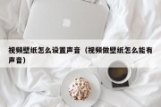 视频壁纸怎么设置声音(视频做壁纸怎么能有声音) 视频壁纸怎么设置声音(视频做壁纸怎么能有声音)