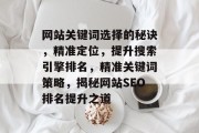网站关键词选择的秘诀，精准定位，提升搜索引擎排名，精准关键词策略，揭秘网站SEO排名提升之道