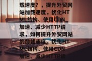 如何提升外贸网站的加载速度？，提升外贸网站加载速度，优化HTML结构、使用CDN加速、减少HTTP请求，如何提升外贸网站的加载速度，优化HTML结构、使用CDN加速、减少HTTP请求