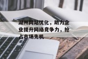 湖州网站优化,助力企业提升网络竞争力,抢占市场先机 湖州网站优化,助力企业提升网络竞争力,抢占市场先机