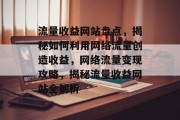 流量收益网站盘点，揭秘如何利用网络流量创造收益，网络流量变现攻略，揭秘流量收益网站全解析