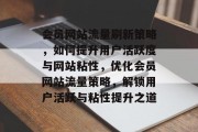 会员网站流量刷新策略，如何提升用户活跃度与网站粘性，优化会员网站流量策略，解锁用户活跃与粘性提升之道