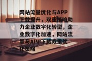 网站流量优化与APP下载提升，双重策略助力企业数字化转型，企业数字化加速，网站流量与APP下载双重优化策略