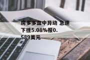 房多多盘中异动 急速下挫5.08%报0.589美元