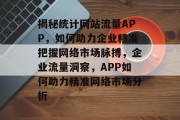 揭秘统计网站流量APP，如何助力企业精准把握网络市场脉搏，企业流量洞察，APP如何助力精准网络市场分析