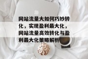 网站流量大如何巧妙转化，实现盈利最大化，网站流量高效转化与盈利最大化策略解析