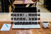 网站主机揭秘，什么是网站主机？，揭秘网站主机的奥秘，全面解读网站主机的本质与功能