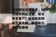 盐城网站流量商家，如何提升网站流量，吸引更多客户？盐城商家网站流量攻略，解锁吸引客户新策略