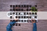 官员举报流量网站，净化网络环境，维护社会公平正义，官员挺身而出，举报流量网站，助力网络环境净化与社会公平正义
