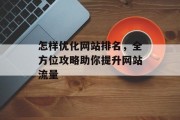 怎样优化网站排名,全方位攻略助你提升网站流量 怎样优化网站排名,全方位攻略助你提升网站流量