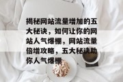 揭秘网站流量增加的五大秘诀，如何让你的网站人气爆棚，网站流量倍增攻略，五大秘诀助你人气爆棚