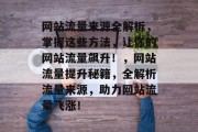 网站流量来源全解析，掌握这些方法，让你的网站流量飙升！，网站流量提升秘籍，全解析流量来源，助力网站流量飞涨！
