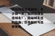 网站域名价格解析，多少钱一年，如何选择合适域名？，网站域名选购指南，价格解析与选择策略