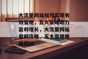 大流量网站如何实现有效变现，五大策略助力盈利增长，大流量网站盈利攻略，五大变现策略揭秘