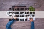 靠图片赚钱的生意，一种创新且盈利的商业模式，创新盈利模式，靠图片赚钱的生意