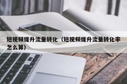 短视频提升流量转化（短视频提升流量转化率怎么算）