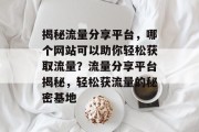 揭秘流量分享平台，哪个网站可以助你轻松获取流量？流量分享平台揭秘，轻松获流量的秘密基地