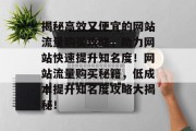 揭秘高效又便宜的网站流量购买攻略，助力网站快速提升知名度！网站流量购买秘籍，低成本提升知名度攻略大揭秘！