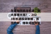年前如何抓住机遇,做大事赚大钱?,2023年机遇投资策略,抓住时机,赚取高额财富 年前如何抓住机遇,做大事赚大钱?,2023年机遇投资策略,抓住时机,赚取高额财富