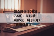 凯众股份(603037.SH):拟10转4派5元,将于6月27日股权登记 凯众股份(603037.SH):拟10转4派5元,将于6月27日股权登记