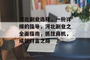 河北副业选择,一份详细的指导,河北副业之全面指南,抓住商机,成就财富之路 河北副业选择,一份详细的指导,河北副业之全面指南,抓住商机,成就财富之路